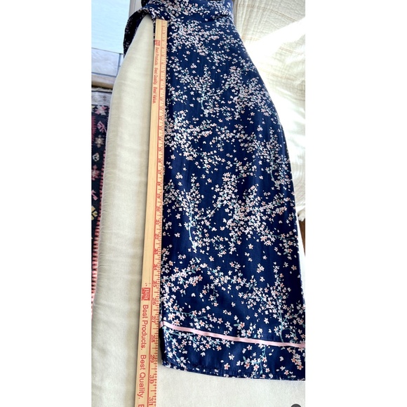 PAPINELLE Cotton/Silk Long Sleeve Pajama Set in Navy Cherry Blossom Print - M - Picture 15 of 15